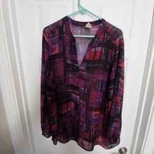 Long Sleeve Sheer Blouse